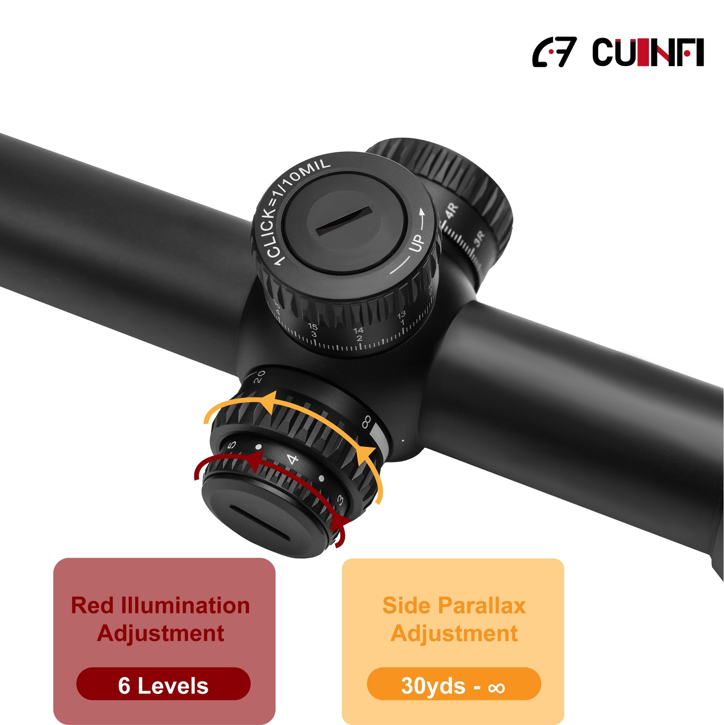 CUINFI 5-30×56 Rifle Scope – Long Range Illuminated Optic with 6-Level Red Brightness, Side Parallax Adjustment (30yds–∞), IP67 Waterproof, Multi-Coated Lens, 1500G Shockproof, Fast-Focus Eyepiece