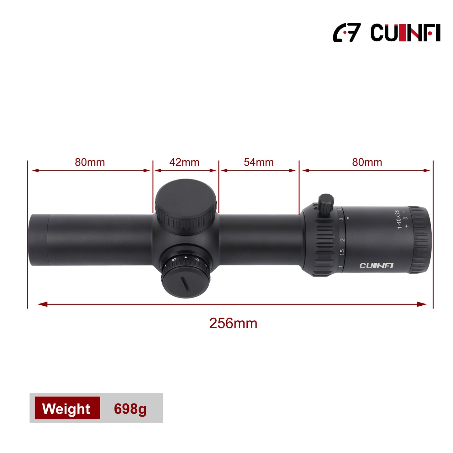 CUINFI 1-10×28 Rifle Scope – Illuminated LPVO Optic with 6 Brightness Levels, Multi-Coated Lens, IP67 Waterproof, 1500G Shockproof, Fast Focus Eyepiece, 1-10X Zoom for Tactical and Hunting Rifles