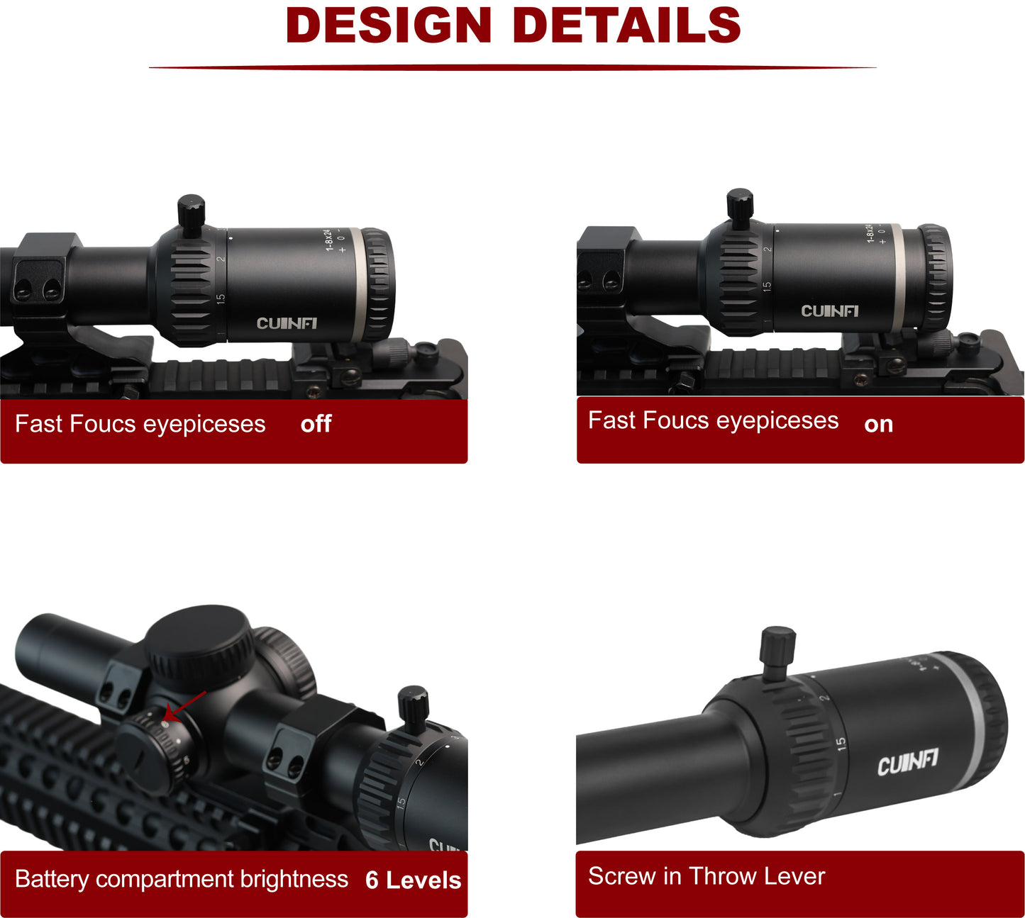 CUINFI 1-10×28 Rifle Scope – Illuminated LPVO Optic with 6 Brightness Levels, Multi-Coated Lens, IP67 Waterproof, 1500G Shockproof, Fast Focus Eyepiece, 1-10X Zoom for Tactical and Hunting Rifles
