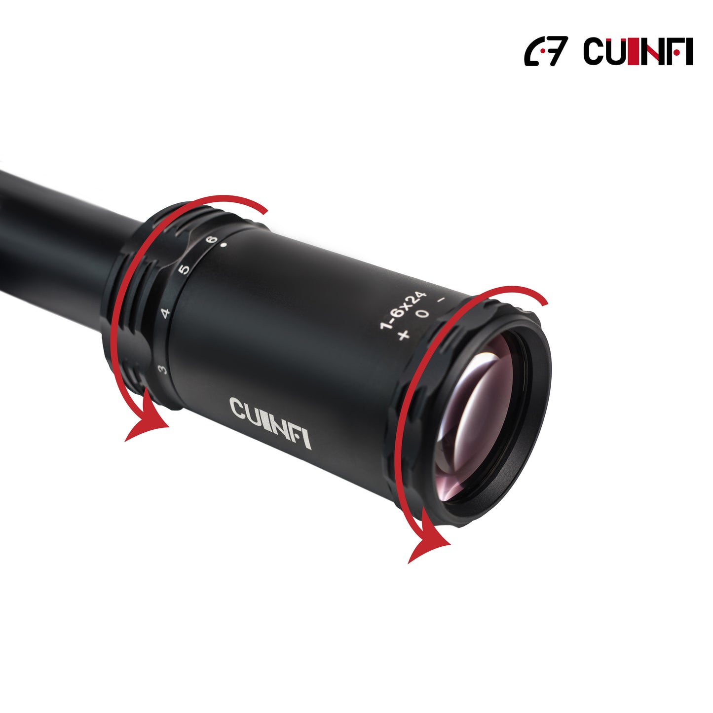 CUINFI 1-6×24 Rifle Scope – Illuminated Reticle with 6 Brightness Levels, Multi-Coated Lens, IP67 Waterproof, 1500G Shockproof, Fast-Focus Eyepiece, Compact Tactical Optic for Hunting and AR Rifles