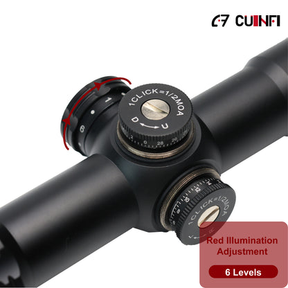CUINFI 1-6×24 Rifle Scope – Illuminated Reticle with 6 Brightness Levels, Multi-Coated Lens, IP67 Waterproof, 1500G Shockproof, Fast-Focus Eyepiece, Compact Tactical Optic for Hunting and AR Rifles