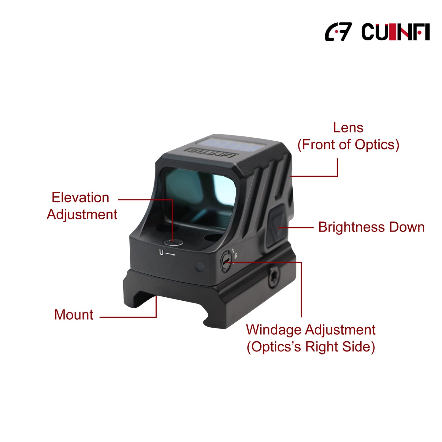 CUINFI 1×21 Red Dot Sight – Solar Powered Reflex Optic with 2 MOA Dot & 32 MOA Circle Reticle, IP67 Waterproof, Shockproof 1500G, Compact Red Multi-Reticle Sight for Rifle & Airsoft