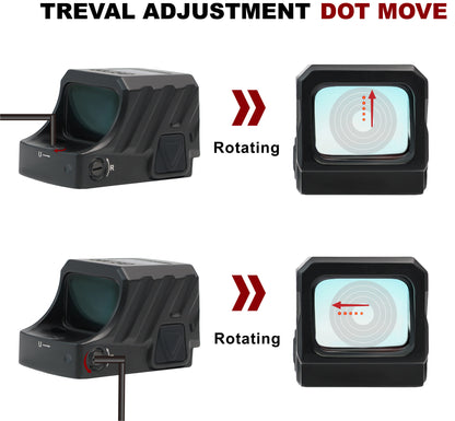 CUINFI 1×21 Red Dot Sight – Solar Powered Reflex Optic with 2 MOA Dot & 32 MOA Circle Reticle, IP67 Waterproof, Shockproof 1500G, Compact Red Multi-Reticle Sight for Rifle & Airsoft