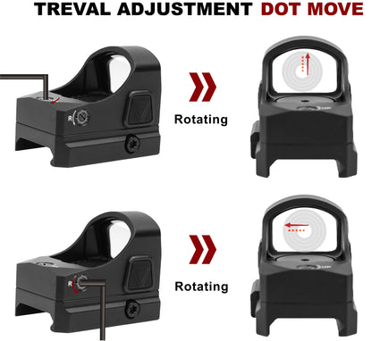CUINFI 1×24 Red Dot Sight – Solar & Battery Powered Reflex Optic, Multi-Reticle (2 MOA Dot + 48 MOA Circle), IP67 Waterproof, 1500G Shockproof, Lightweight 60g Tactical Sight