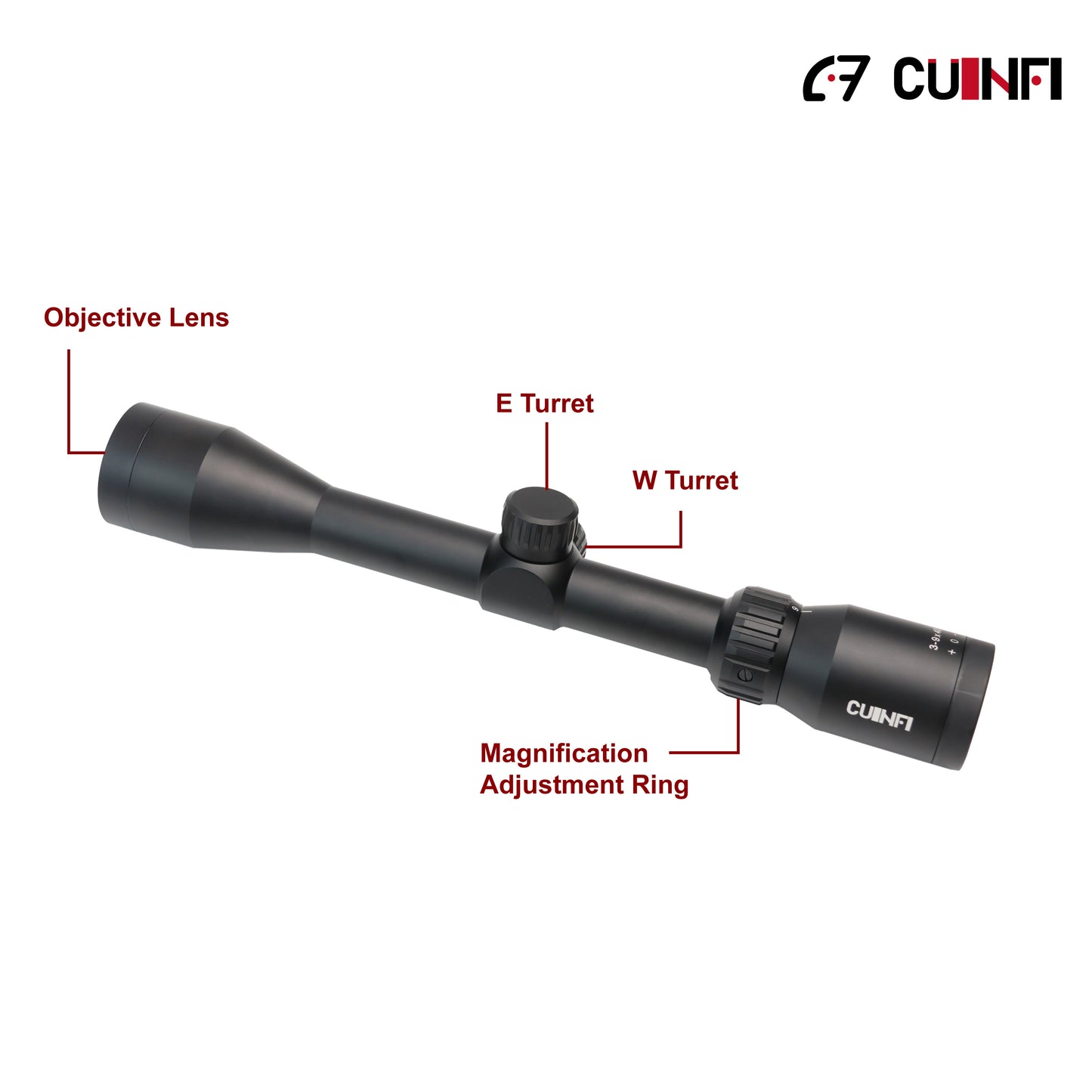 CUINFI 3-9×40 Rifle Scope – Multi-Coated Optics, IP67 Waterproof, 1500G Shockproof, High-Transparency Glass, Lightweight 417g Hunting Scope for Precision Shooting