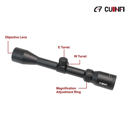 CUINFI 3-9×40 Rifle Scope – Multi-Coated Optics, IP67 Waterproof, 1500G Shockproof, High-Transparency Glass, Lightweight 417g Hunting Scope for Precision Shooting