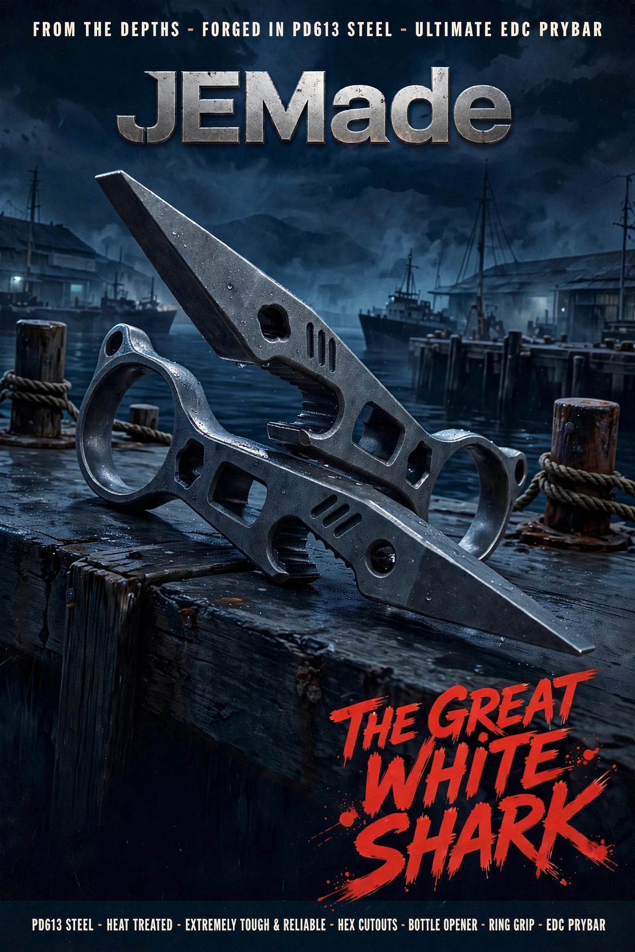 J.E. Made Great White Shark Gen IV | PD613 EDC Pry Bar