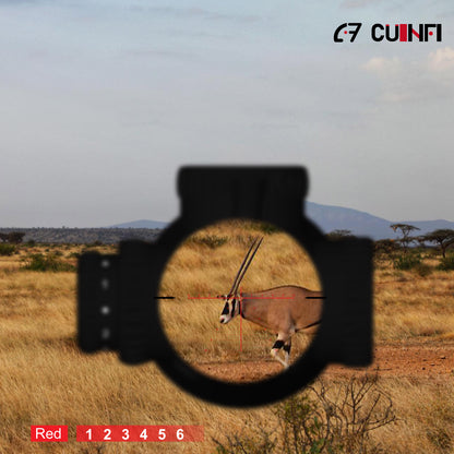 CUINFI 5-25×56 Rifle Scope – Illuminated Long Range Optic with 6-Level Red Brightness, Side Parallax Adjustment 25 yds–∞, Multi-Coated Lens, IP67 Waterproof, 1500G Shockproof, Fast-Focus Eyepiece