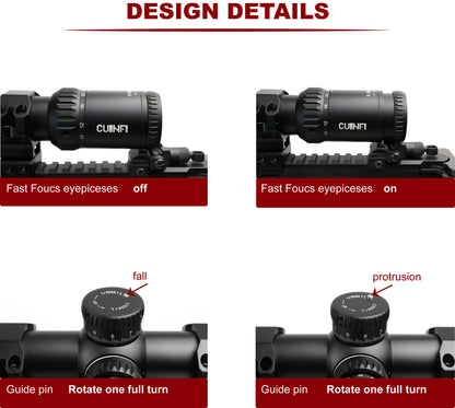 CUINFI 5-25×56 Rifle Scope – Illuminated Long Range Optic with 6-Level Red Brightness, Side Parallax Adjustment 25 yds–∞, Multi-Coated Lens, IP67 Waterproof, 1500G Shockproof, Fast-Focus Eyepiece