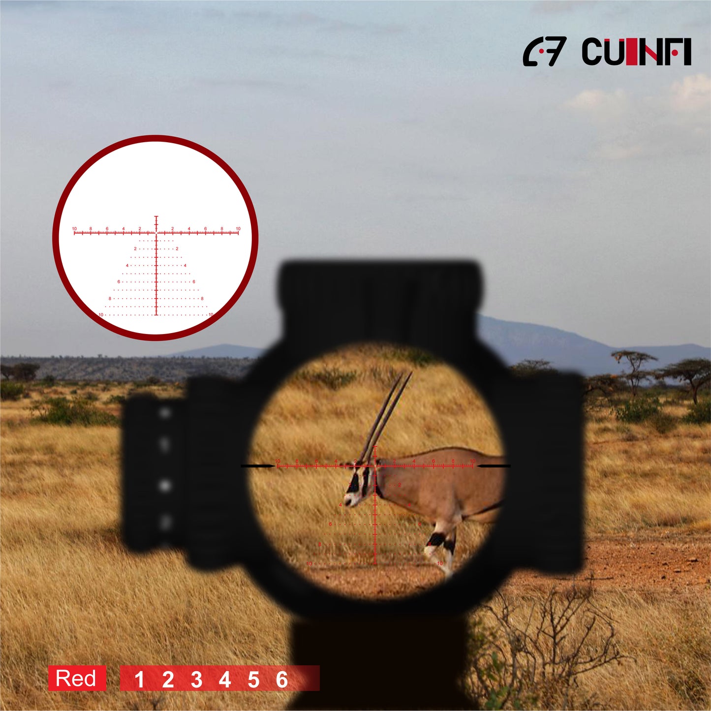 CUINFI 5-30×56 Rifle Scope – Long Range Illuminated Optic with 6-Level Red Brightness, Side Parallax Adjustment (30yds–∞), IP67 Waterproof, Multi-Coated Lens, 1500G Shockproof, Fast-Focus Eyepiece