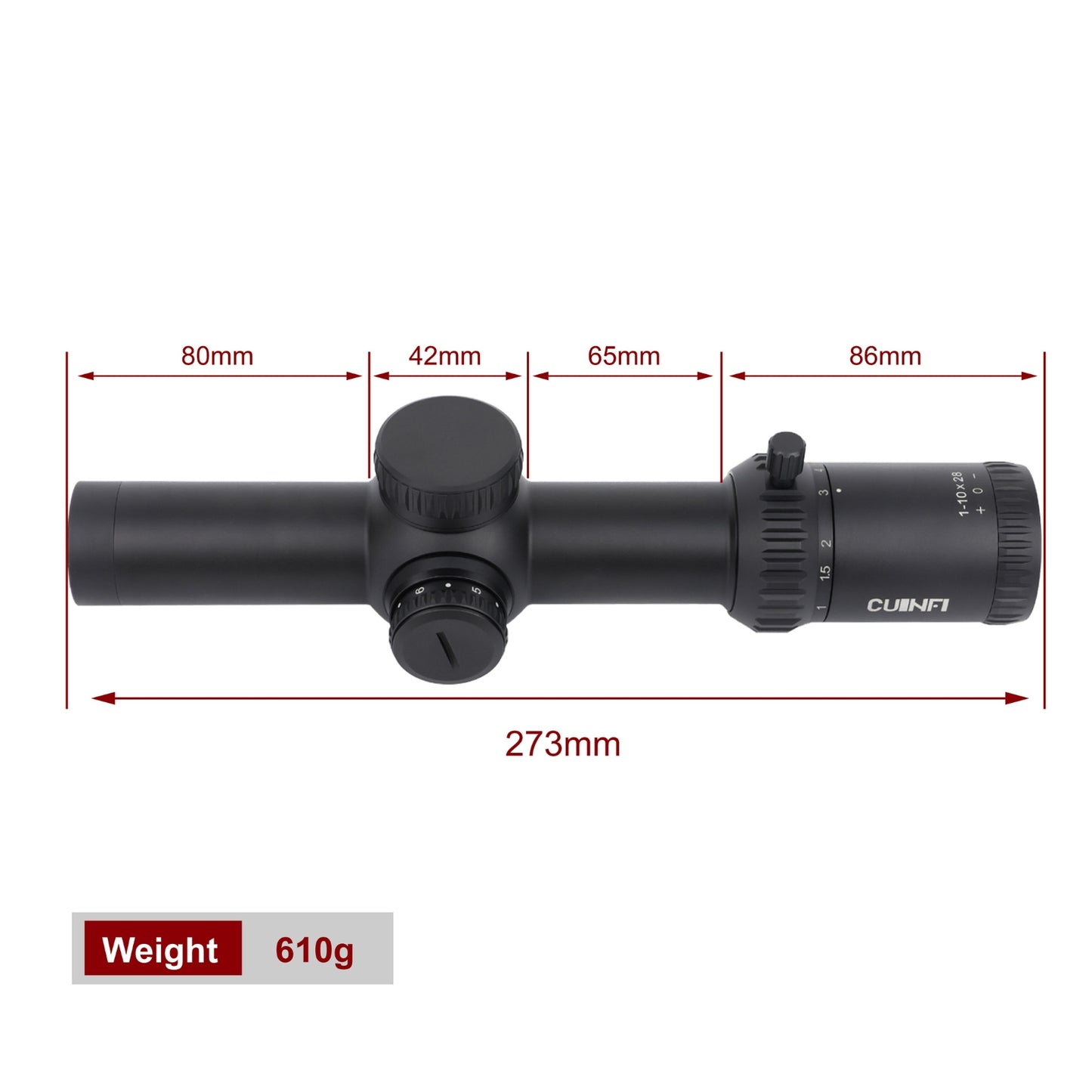 CUINFI 1-6x24 LPVO Rifle Scope – Illuminated Reticle, 30mm Tube, Tactical Optic for Hunting & Shooting, Waterproof, Fog-proof, Shockproof (273mm / 610g)